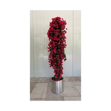 140 Cm Yapay Metal Saksı 30x30 Dekoratif Ağaç Çok Renkli
