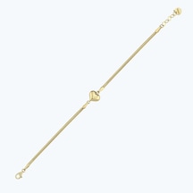 Altınbaş Altın Kalpli Balıksırtı Zincir Bileklik Abl0188-y-25295 Çok Renkli