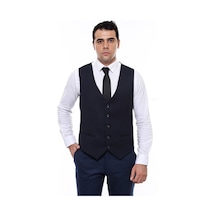 Wessi Lacivert Düz Slimfit Yelek 001