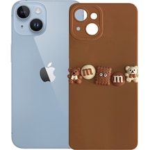 iPhone Uyumlu  14 Kılıf 3d M Bear Kamera Korumalı Silikon Kapak