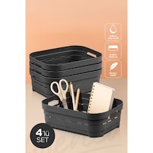 4'lü 2,8 Litre Delikli Saklama Kutusu Antrasit Antrasit