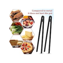 Silikon Maşa,silikon Cımbız Maşa,silikon Kaplamalı Mutfak Maşası,barbekü,kızartma Ve Servis İçin Maşa 1 Abanoz