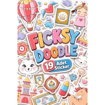 Sevimli Doodle Stili Prenses Sticker Seti - 19 Adet Etiket Çıkartma Diğer
