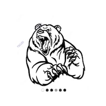 Kızgın Pençeli Ayı Etiket Sticker Yapıştırma 17Cm,