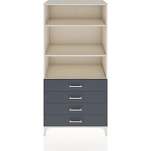 Hyperion Dolap 3 Raflı 4 Çekmeceli 88x44x182 Aytaşı-antrasit Aytaşı