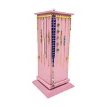 KutuveAksesuar Dönerli Bileklik Tesbih Ve Takı Standı Pembe Süet Pembe