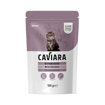 Caviara Tavuklu Yavru Kedi Maması Pouch Sos İçinde Et Parçacıklı 100 Gr