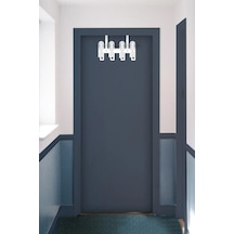 Modern Desenli Metal Kapı Arkası Askılığı Beyaz Beyaz