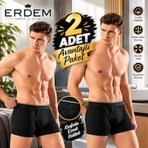 Erdem Erkek Siyah Pamuk Air Slim Boxer-2'li Paket- 1428sw