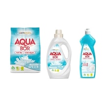 Aquabor Doğal Mineralli 4kg Beyaz + Sıvı Beyaz + Bulaşık Set