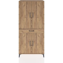 Hyperion Dolap 4 Raflı Tek Çekmeceli 4 Kapaklı 88x44x195 Çam-çam Atlas Çam