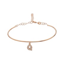 925 Ayar Gümüş Rose Q Harfi Kelepçe Bileklik - 45090001 Rose Gold