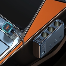 Springsun Araba Şarj Cihazları 171w Pd+qc3.0 Hızlı Şarj Adaptörü 3 Soketli Güç Ayırıcı 12-24v 6 Usb Portlu Voltaj Göstergeli