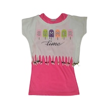 Pamino Kız Çocuk Badi İkili Pembe Beyaz Pembe