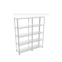 5 Katlı Depo, Arşiv, Market, Mutfak, Ofis, Alan Rafı 43x150x200 5 Katlı Duble Galvaniz Çelik Raf Gri