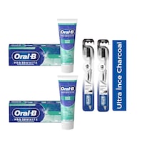 Oral-B 3D White Hafif Nane Diş Macunu 2 x 75 ML + Health Kömür Ultra İnce Diş Fırçası 2'li