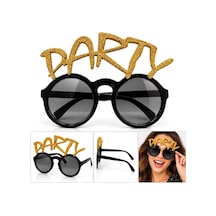 Altın Simli Party Yazılı Parti Gözlüğü