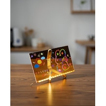Led Aydınlatmalı Şeffaf Akrilik Mesaj Tahtası 30x20 Cm Uczzzışıklıyazıtahtası-3