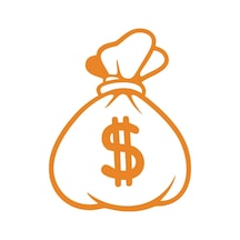 Dolar Para Çantası Araba Sticker 17x17 Cm Turuncu