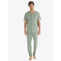 Erkek Pijama Takımı 40704 - Yeşil Yeşil