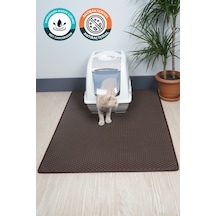 100x110 Cm Hücreli Kedi Kumu Paspası Kedi Matı Kedi Tuvalet Önü Paspası Koyu Kahverengi