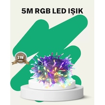 50 Li Led Şeffaf Kablolu 5 M Aydınlatma Işık Süsleme Led Çok Renkli