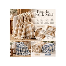 Slc Home %100 Pamuk Püsküllü Petek Dokulu Pike / Koltuk Örtüsü 130 X 170 Cm Bej - 939545563 Bej