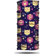 Dair Kedi Meow Desenli Motosiklet Bandana Boyunluk Outdoor Balaklava