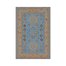 Kartela Halı Rustik Halı Jüt Taban Dokuma Halı Mavi - 60 X 90 Cm