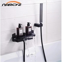 Banyo Bataryası Küvet Jakuzi Duş Seti Siyah Şelale Yeni Model Siyah