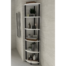 Decoline Banyo Rafı 6 Katlı Moblen Modern Organizer Depolama Ünitesi-beyaz Beyaz