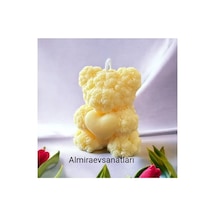 Kalpli Ayıcıklı Mum 1 Adet Sarı