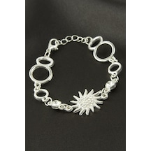 Güneş - 970 - Taşlı Bileklik - Nazblsmm - Gümüş Rengi