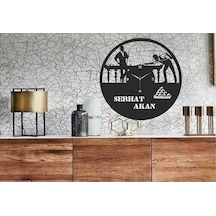 Kişiye Özel Isimli Blardo Temalı Ahşap Duvar Saati Siyah