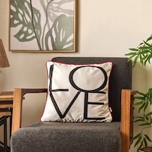 Soft Liebe Kırlent - Siyah / Beyaz - 45x45 Cm Çok Renkli