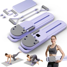 Fonksiyonlu Hareketli Pilates & Mekik Tahtası - Raylı Sistemli Tüm Vücut Kondisyon İstasyonu Mor