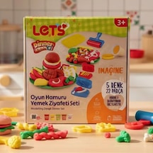 Lets Oyun Hamuru Yemek Ziyafeti Seti 5 75 Gr 22 Parça L-8495 Çok Renkli