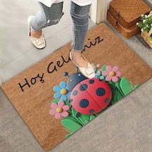 Valerine Life Uğur Böceği Ve Papatyalı Welcome Kapı Önü Paspası 45x70cm