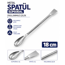 Metal Spatül - Elipsoidal 18 Cm - Paslanmaz Çelik Spatula