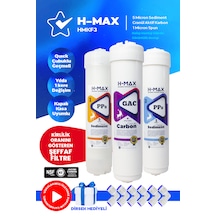 H-max Inline Kapalı Kasa Su Arıtma Cihazı Ilk 3 Filtre Seti 020