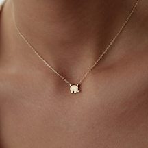 Minimal Fil Kolye Sarı