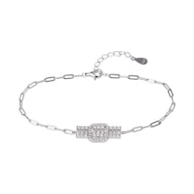 Baget Zirkon Taşlı 925 Ayar Gümüş İthal Kadın Bileklik