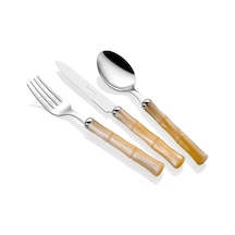 Rivadossi Bamboo Krem 75 Parça Çatal Bıçak Seti Krem