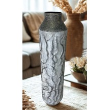 Msl-213 Metal Dekoratif Vazo 74x15,5 Cm İnce Uzun Modern Şık Salon Vazo Altın
