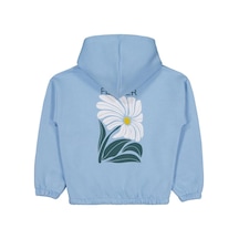 Civil Girls Flower Baskılı 6-9 Yaş Sweatshirt Mavi