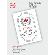 Gelin Bohçası Kartları, Gelin Çeyiz Bohça Kartı, Bohça Kartı 18 Adet