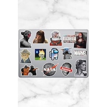 Aesthetic Temalı Laptop Notebook Tablet Sticker Seti 14 Adet Abanoz