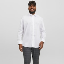 Jack & Jones Büyük Beden Uzun Kollu Gömlek - Joe - 12200623 Beyaz
