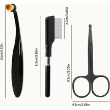 Oein 3 Adet Pet Bakım Kiti - Üç-bir-bir Makas, Tombul Ve Fırça Seti - Köpek Gözyaşı Lekesi Temizleme & Saç Kırpma Arac