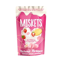 Miskets Beyaz Çikolata Kaplamalı Çilek Bisküvi Draje 80 G